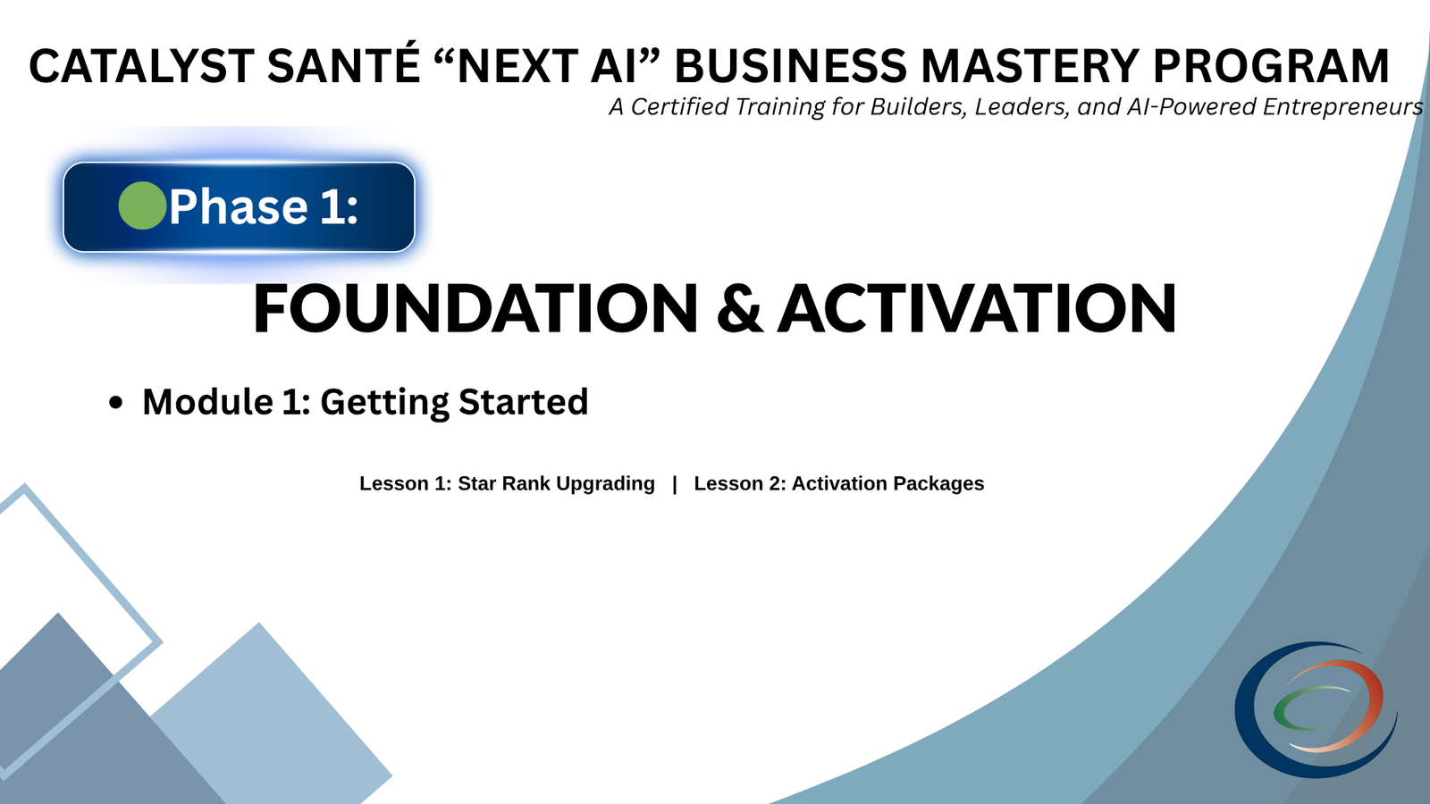 🟢Phase 1: FOUNDATION & ACTIVATION